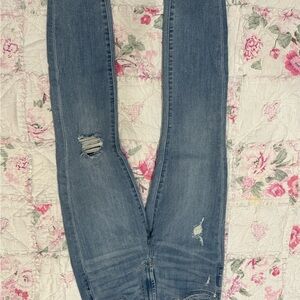 7 For All Mankind Light Blue Distressed Skinny Jeans